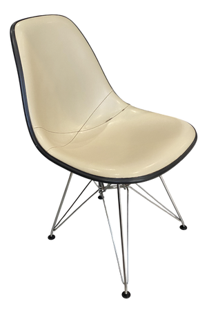 Off-White Vinyl Chair by Charles and Ray Eames for Herman Miller, 1950s