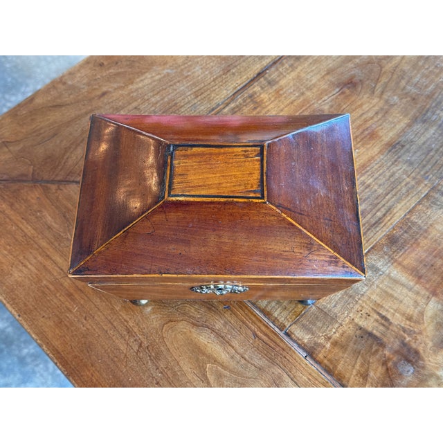 19th Century Small Mahogany Tea Caddy For Sale - Image 4 of 6