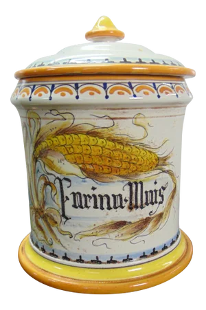 Artistica Italian Majolica Terra Cotta Flour Canister