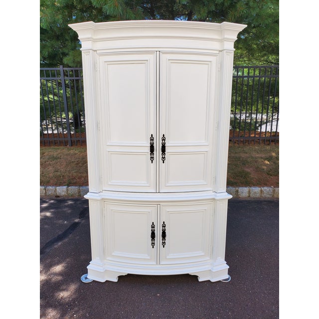Vintage White Distressed Armoire Chairish