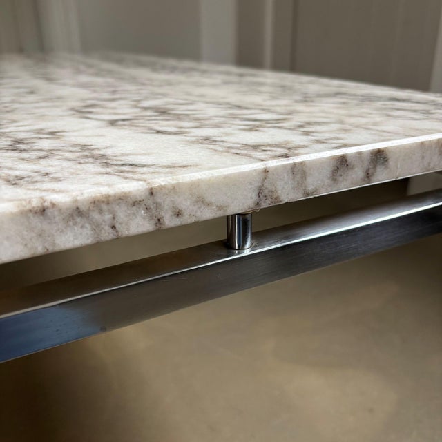 Vintage Coffee Table with Marble Top by Gerard Van Den Berg for T Spectrum, 1960s For Sale - Image 10 of 11