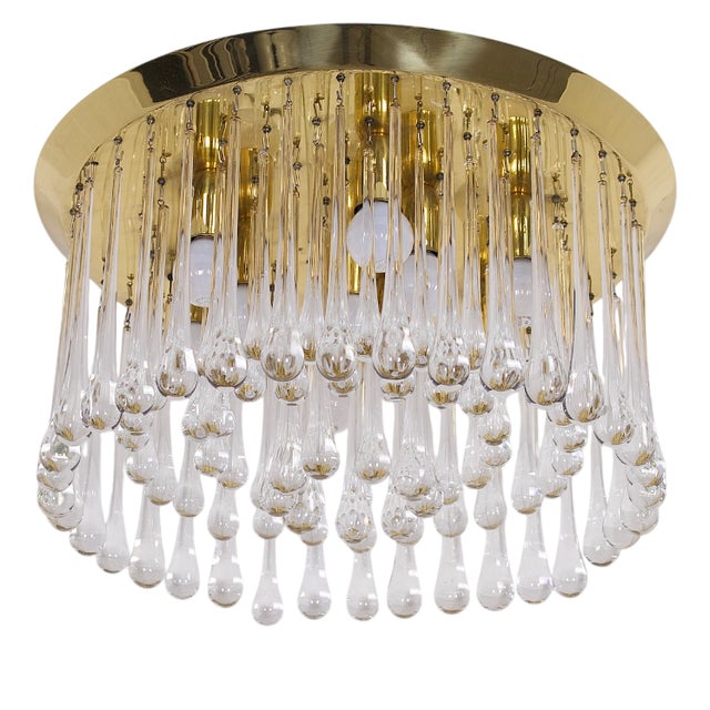 Drop Ceiling Lamp in Murano by J.T Kalmar, 1970s For Sale