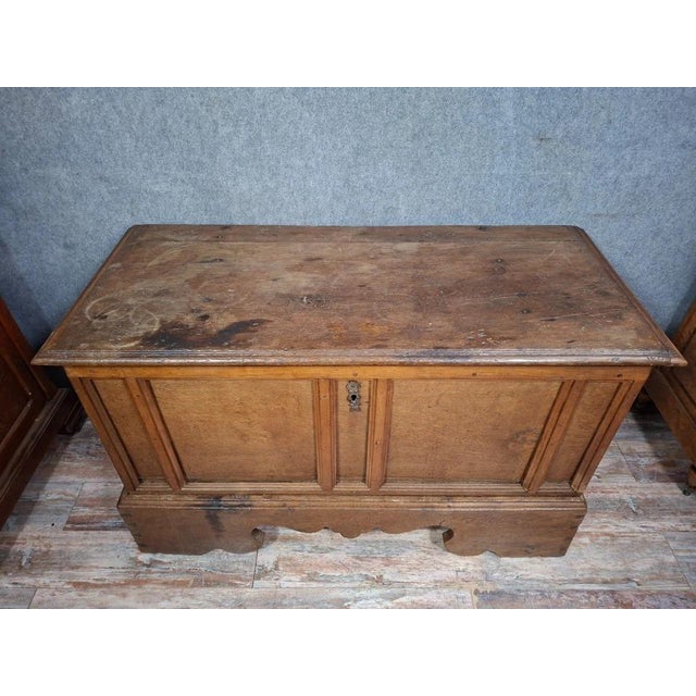 18th Century Rustic Oak Chest with Molded Panels For Sale - Image 4 of 11