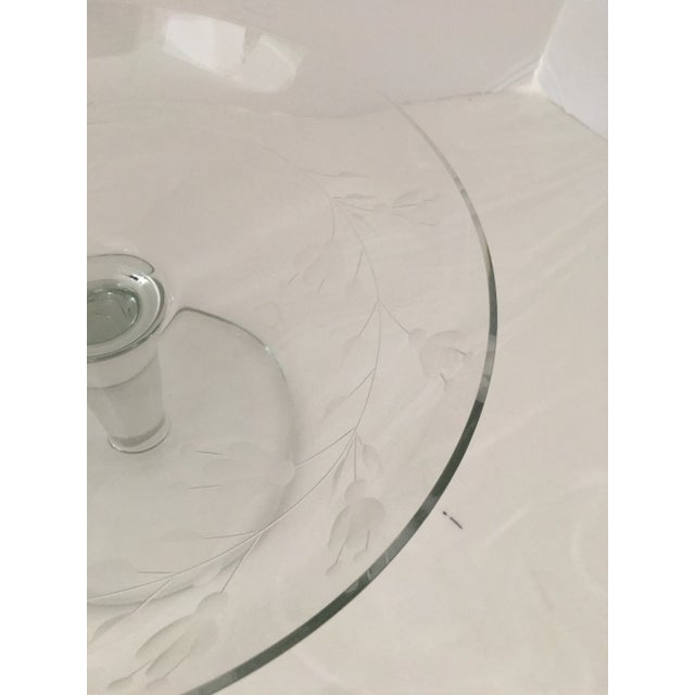 1970s 1970s Etched Crystal Cake Stand For Sale - Image 5 of 8