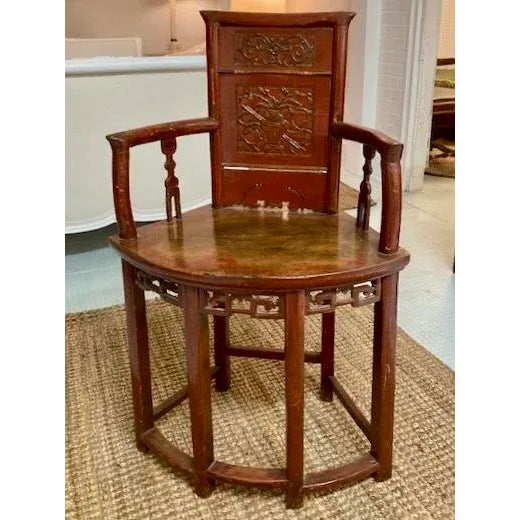 Beautiful Chinese Qing Dynasty corner chair. Unusual shaped chair , perfect addition to your collection or start with this...