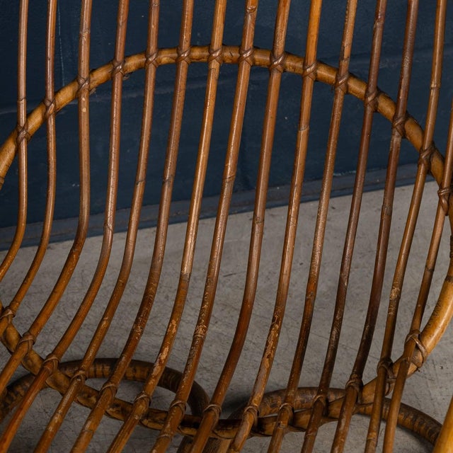 Brown Set of Vintage Italian Wicker Armchairs by Tito Agnoli, 1960 For Sale - Image 8 of 18