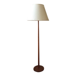 Swedish Mid Century Modern Teak Wooden Floor Lamp For Sale