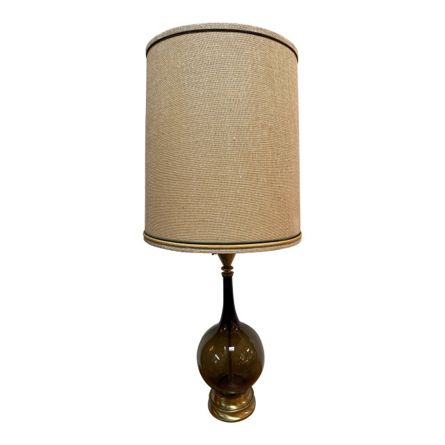 Mid 20th Century Glass Table Lamp For Sale