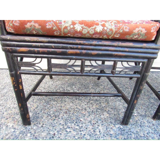 Pair of Ebonized Bamboo Armchairs in the Brighton Pavillion Style For Sale - Image 17 of 18