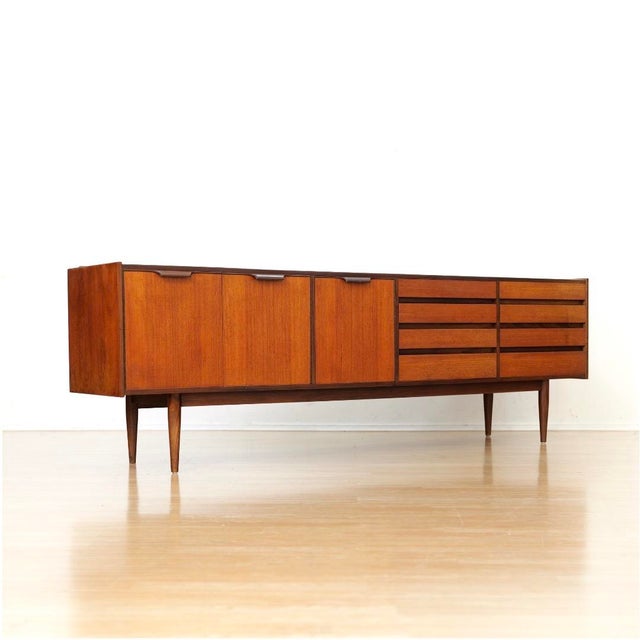 Mid Century Teak Credenza Attributed to Ward and Austin For Sale In Los Angeles - Image 6 of 10