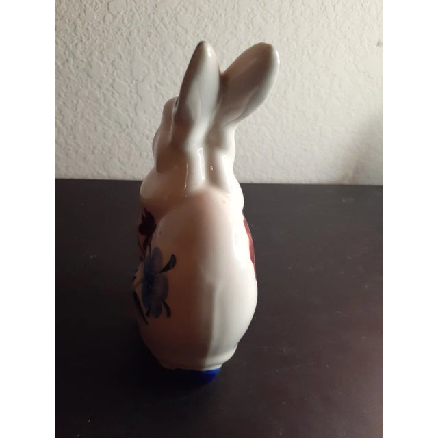 1970s 1970s Handpainted Ceramic Bunny Figurine Likely Made in Italy For Sale - Image 5 of 8