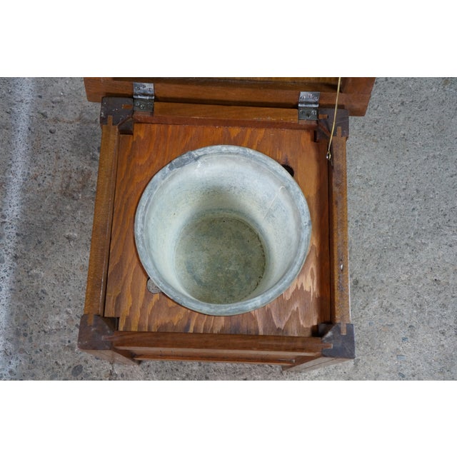 Antique 19th Century Victorian Oak Chamber Pot Commode Toilet Step Stool 16" For Sale - Image 11 of 18