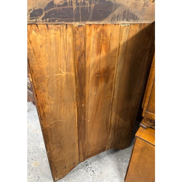 Antique Victorian Oak Glass Front Bookcase Cabinet For Sale - Image 12 of 12