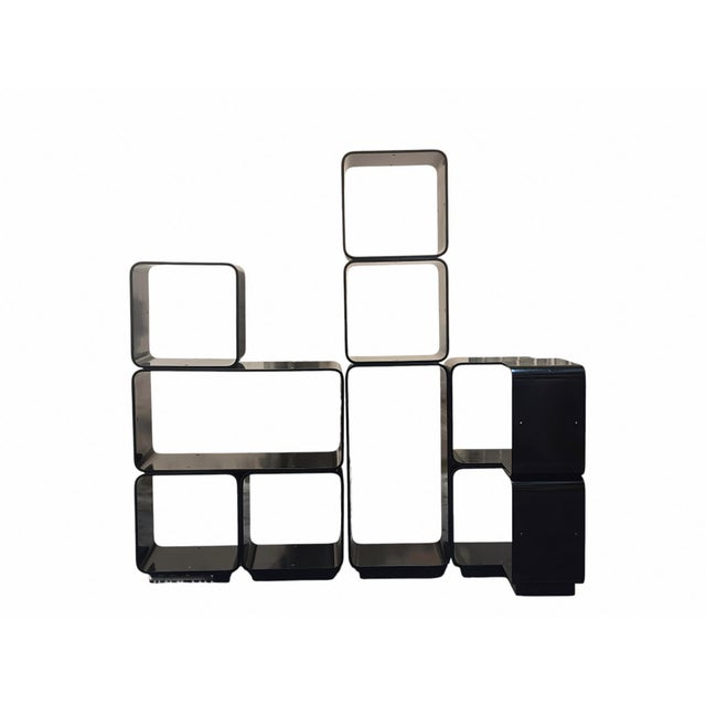 Black Black Modular Corner Bookcase by Carlo de Carli for Fiarm, Italy, 1970s For Sale - Image 8 of 8