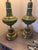 Rembrandt Lamp Company Vintage Rembrandt Lamp Company Hollywood Regency / Mid-Century Tall Buffet Lamps in Olive Green and Antiqued Brass With Frosted Glass Shades - a Pair For Sale - Image 4 of 4