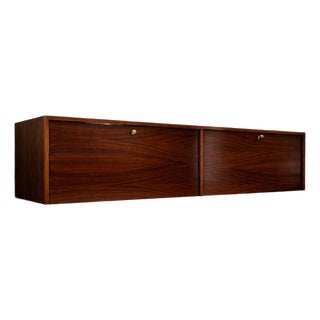 Brazilian Modern Floating Bar / Sideboard in Hardwood by Carlo Hauner, 1950s For Sale