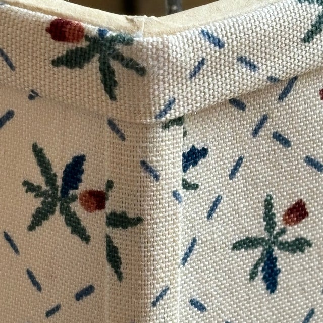 Late 20th Century Hexagonal Fabric Lamp Shade With Floral Motif For Sale - Image 11 of 12
