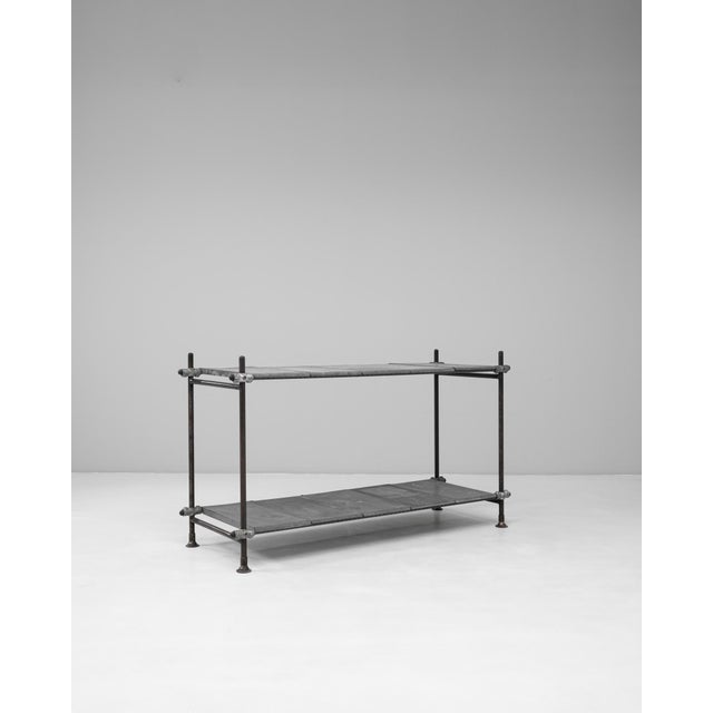 20th Century French Metal Console Table With Zinc Tops For Sale - Image 4 of 18