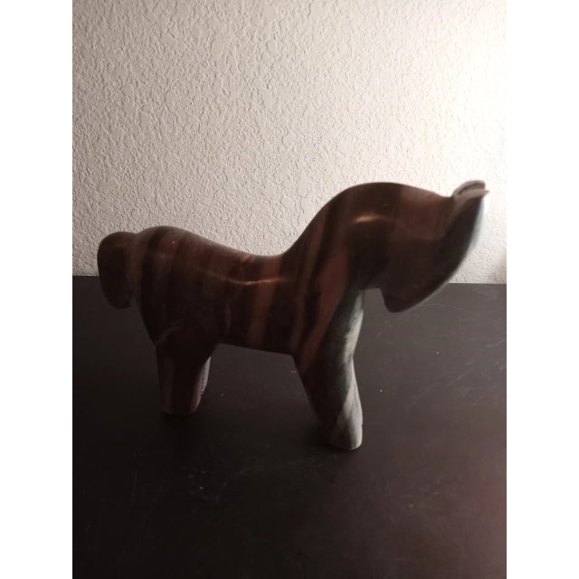 Figurative 1980s Hand Carved Solid Grey Marble Horse Figurine For Sale - Image 3 of 9
