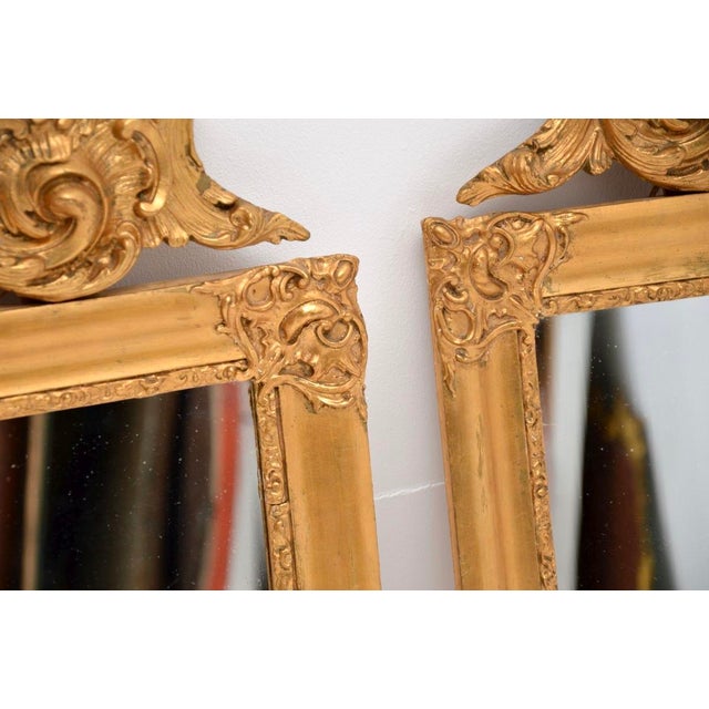 Late 19th Century Antique Swedish Gilt Wood Mirrors, 1880, Set of 2 For Sale - Image 5 of 10