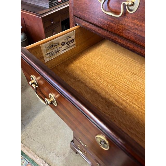 Very nice seven drawer lingerie chest by Henkel Harris. Solid mahogany construction with quality brass bail pulls and...
