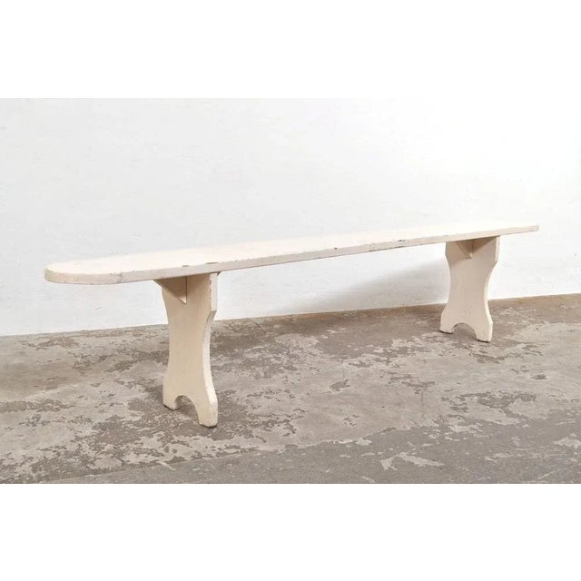 Beautiful solid brocante bench from France! Dimensions: L198 cm x W23 cm x H43 cm