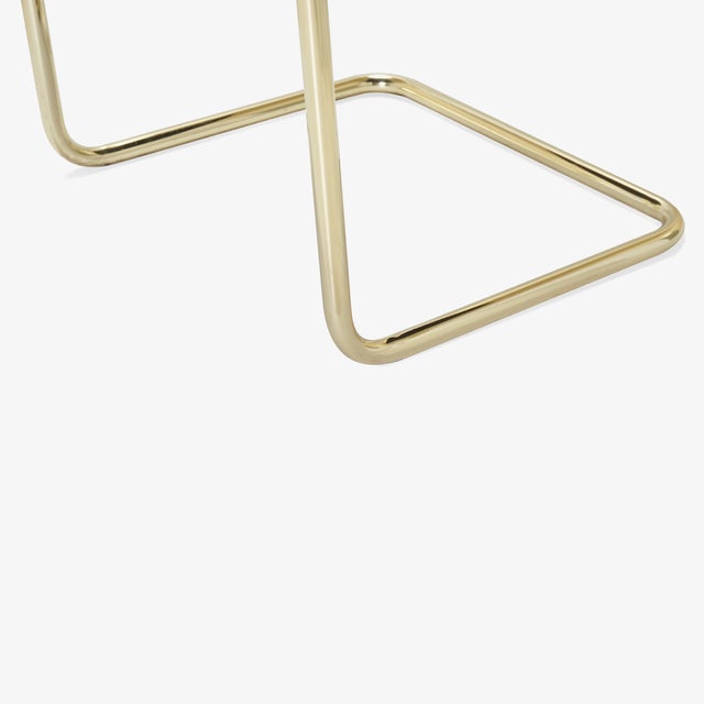 Brno Tubular Chairs in Navy Velvet, Polished Brass For Sale - Image 9 of 10