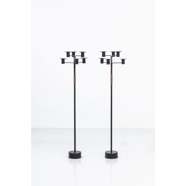 Pair of candelabra designed by hans agne jakobsson. Produced by his own company in markaryd, sweden during the 1950s. Made...