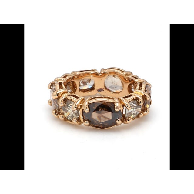Bochic “Vintage” Fancy Chocolate, Greenish Diamond 18K Rose Gold Band Ring Bochic “Vintage” Fancy Greenish Gray Diamond...
