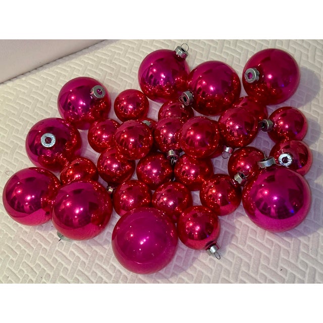 Traditional 30 Vintage Glass Ornaments For Sale - Image 3 of 7