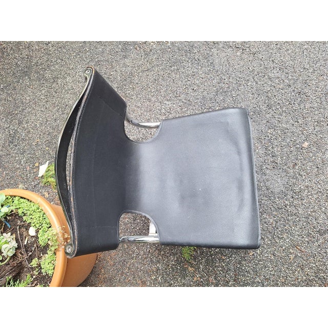 Model 920 Chairs in Chrome and Black Leather by Carlo Bartoli for T70, 1970s, Set of 6 For Sale - Image 18 of 18