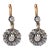 1910s Pair of Edwardian Diamond 14k Yellow Gold Silver Cluster Earrings For Sale