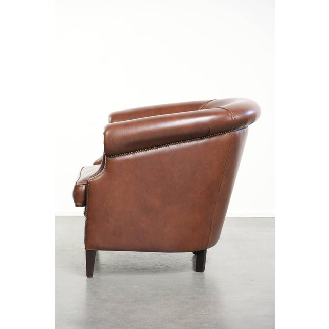 1990s Club Chair in Cowhide Leather For Sale - Image 5 of 13