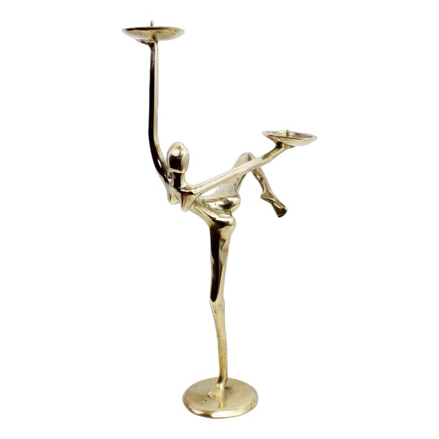 Modern Brass Candleholder, 1970s For Sale