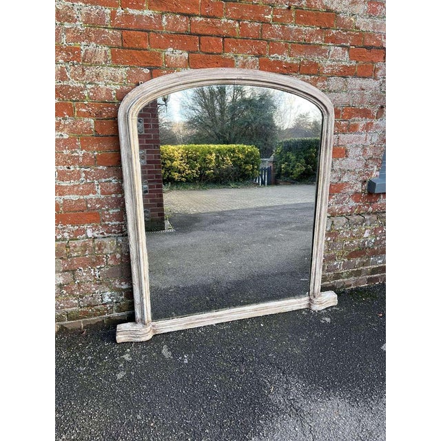 Large Antique English Arched Overmantle Mirror For Sale - Image 6 of 7