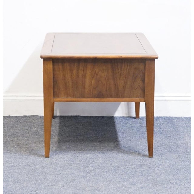 Broyhill Furniture Solid Walnut MCM Mid-Century Modern 20" Accent End Table For Sale - Image 11 of 12