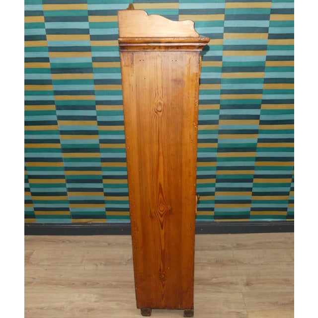 Wood Tall Antique Biedermeier Wooden Pantry Cupboard For Sale - Image 7 of 18