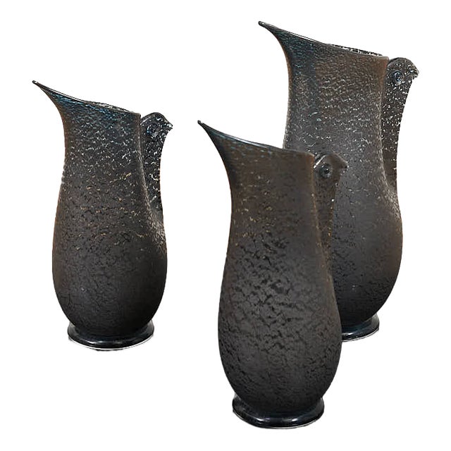 Barbarico Vases by Ercole Barovier for Barovier & Toso, 1951, Set of 3 For Sale