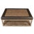 Modern Vintage Stained Wood and Leather Modern Two Tiered Coffee Table For Sale - Image 3 of 3