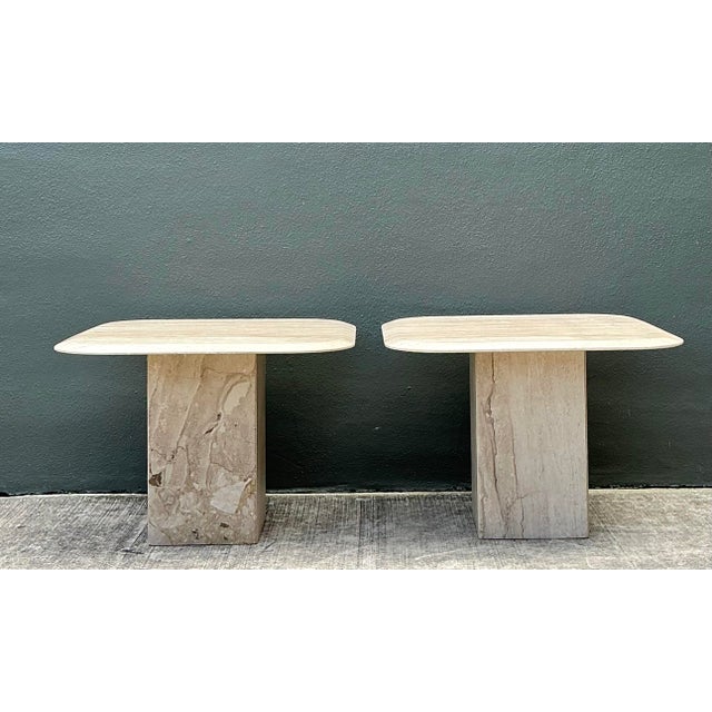 These elegant vintage Italian side tables represent the pinnacle of 1970s organic modernism, offering a sophisticated...
