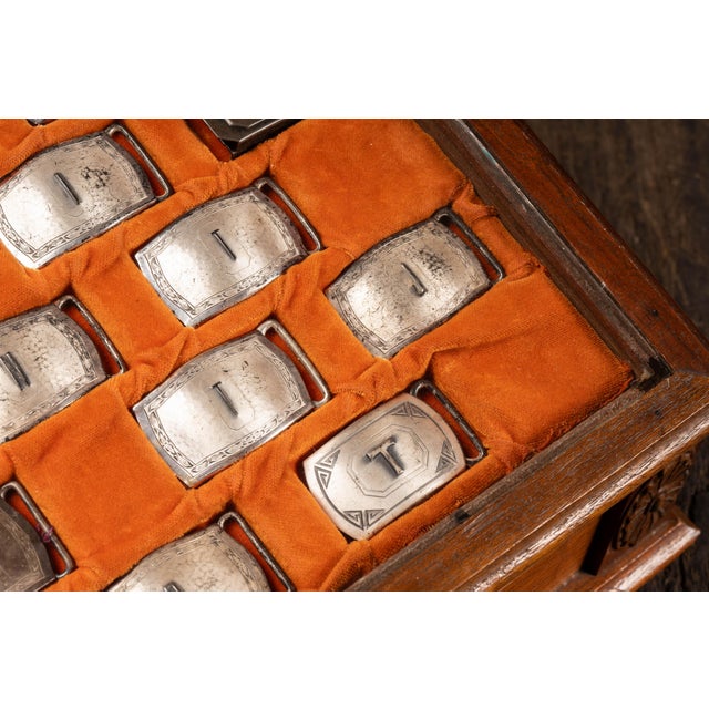 Salmon Antique "Hickok" Belt Buckle Display Case For Sale - Image 8 of 9