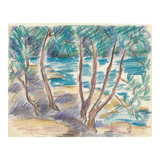 1940s Grace Spongberg Cap De Formentor Majorca Spain Drawing For Sale