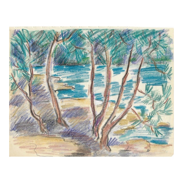 1940s Grace Spongberg Cap De Formentor Majorca Spain Drawing For Sale
