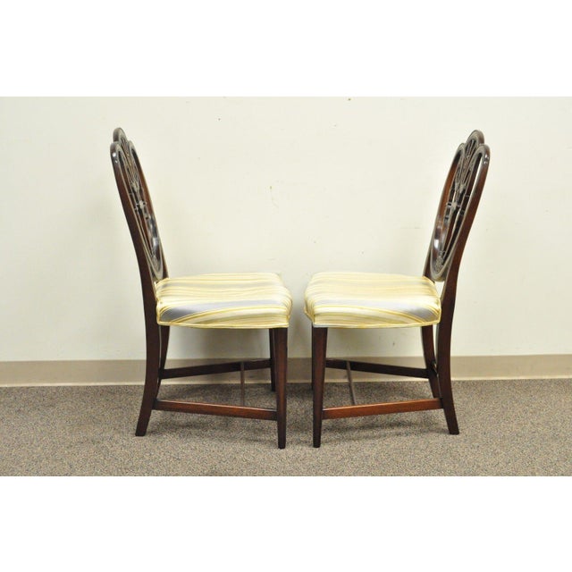 Set 4 Antique Hepplewhite Shield Back Drape Carved Mahogany Dining