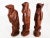 Carved African Iroko Wood Three Wise Monkey Figurines, Set of 3 For Sale In Miami - Image 6 of 9