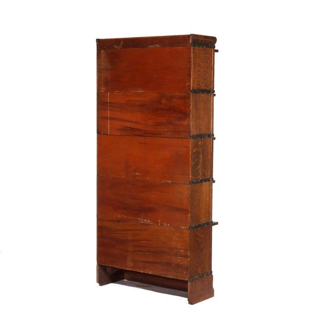 Antique Globe Wernicke Arts & Crafts Mission Oak Stack Barrister Bookcase Circa 1920 For Sale - Image 9 of 10