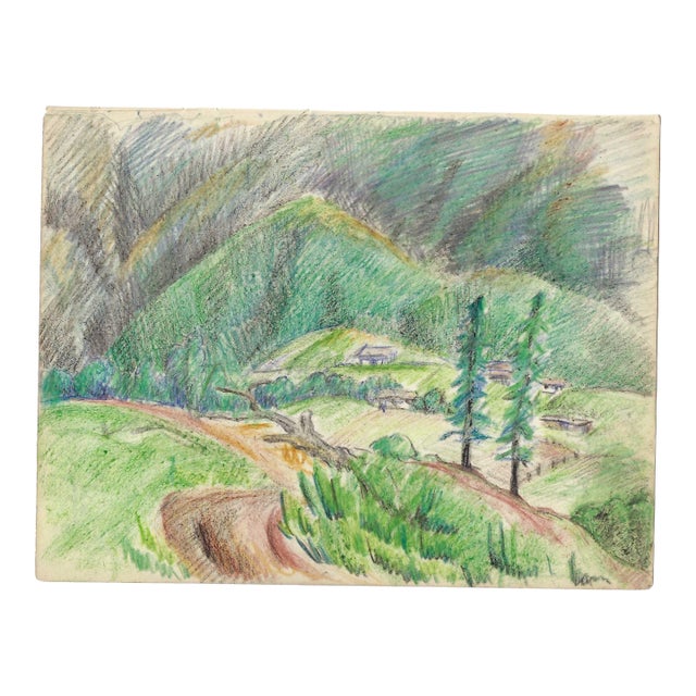 1940s Grace Spongberg Monoa Valley Hawaii Drawing For Sale
