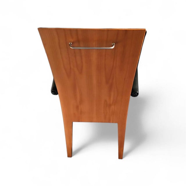 Black Paramount Chair in Black Leather by Philippe Starck for Driade, 1989 For Sale - Image 8 of 16