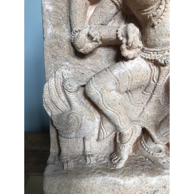 Mid 20th Century Mid 20th Century South Asian Sandstone Sculpture of Dancing Hindu Goddess For Sale - Image 5 of 12