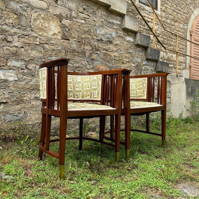 Antique Art Nouveau Viennese in Mahogany Chairs, 1910s, Set of 2 For Sale - Image 3 of 16